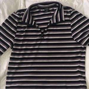 Zipper collared shirt